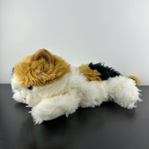Aurora Esmeralda Calico Kitty Cat Hand Puppet 12” Blue Eyes Pink Bow Plush